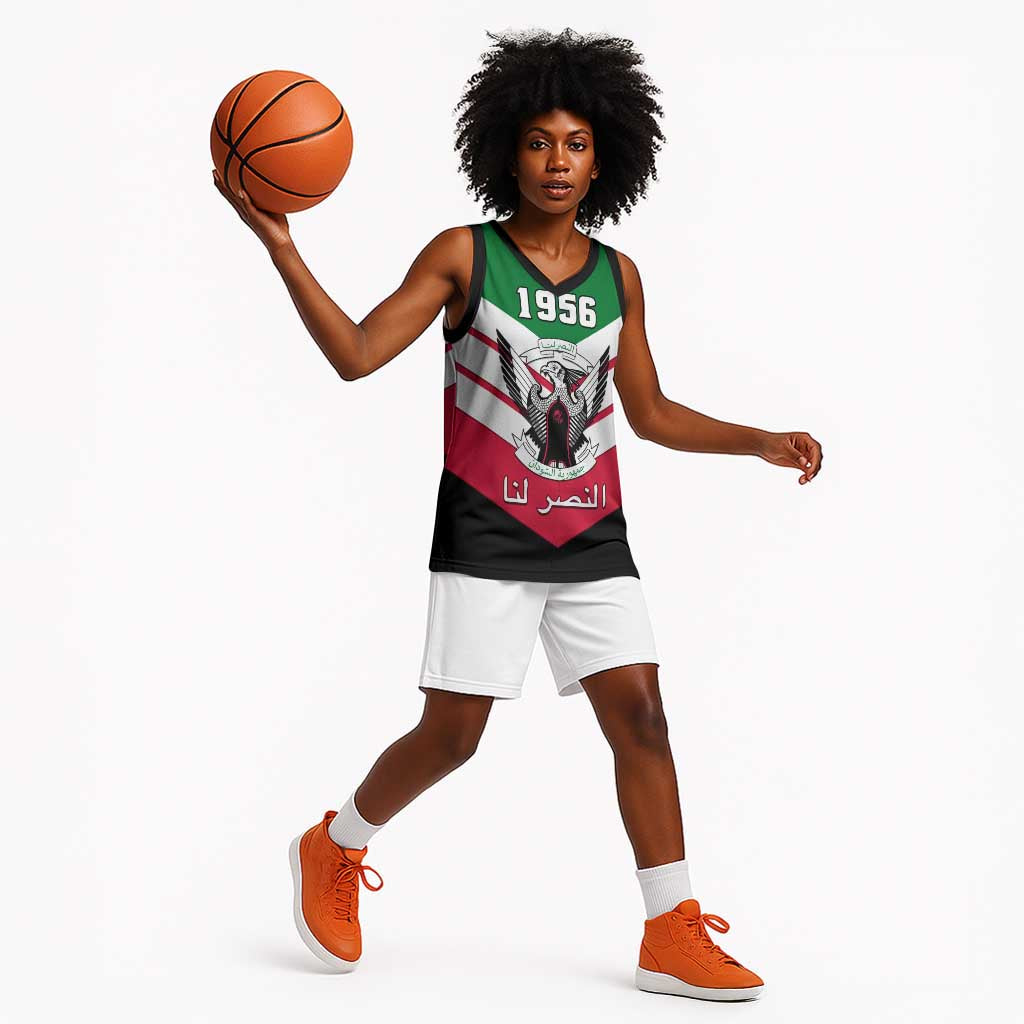 Sudan Independence Day Basketball Jersey with Sudanese Secretary Bird - African Pride