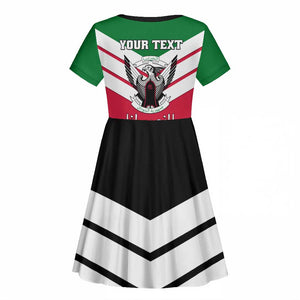 Sudan Independence Day Kid Short Sleeve Dress with Sudanese Secretary Bird