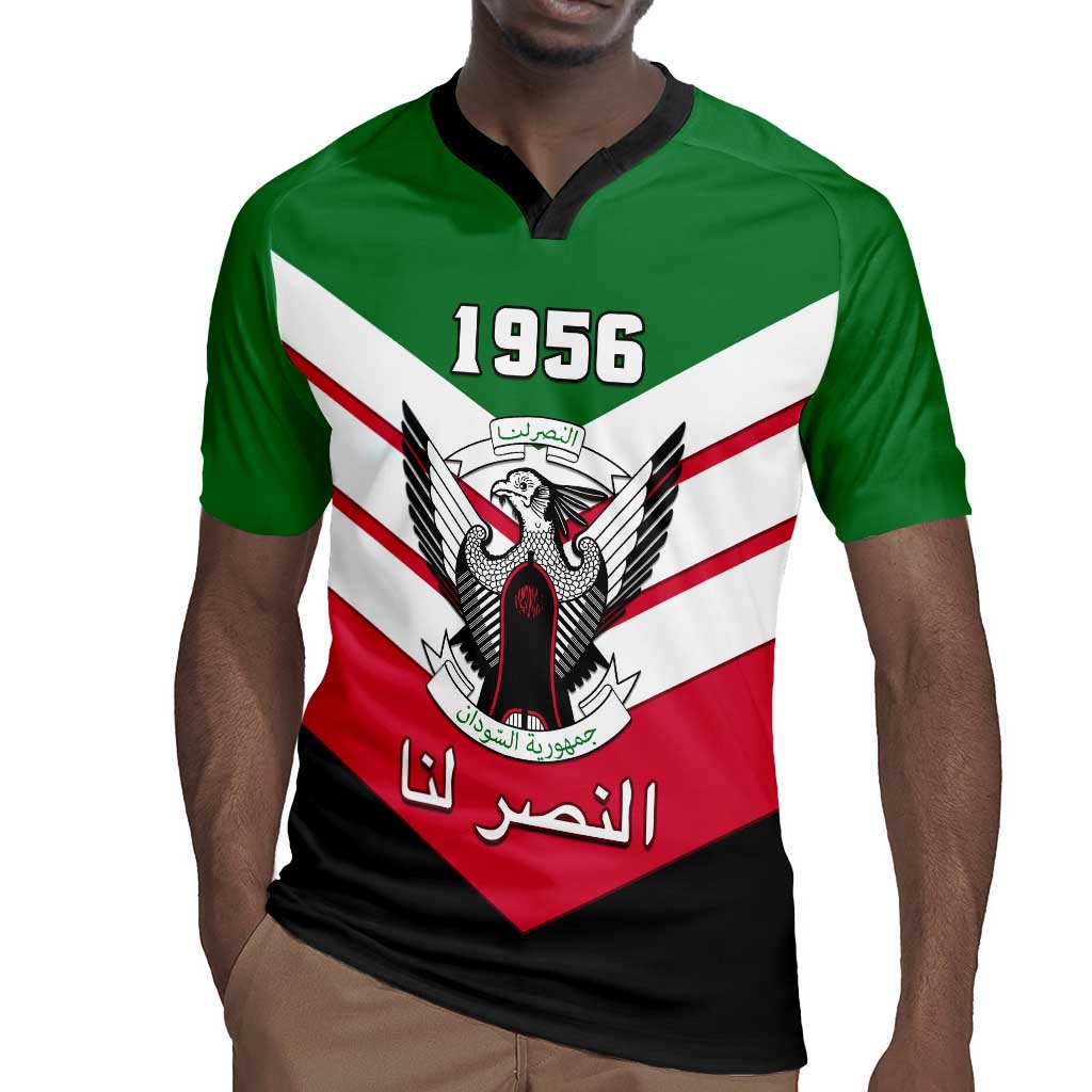 Sudan Independence Day Rugby Jersey with Sudanese Secretary Bird