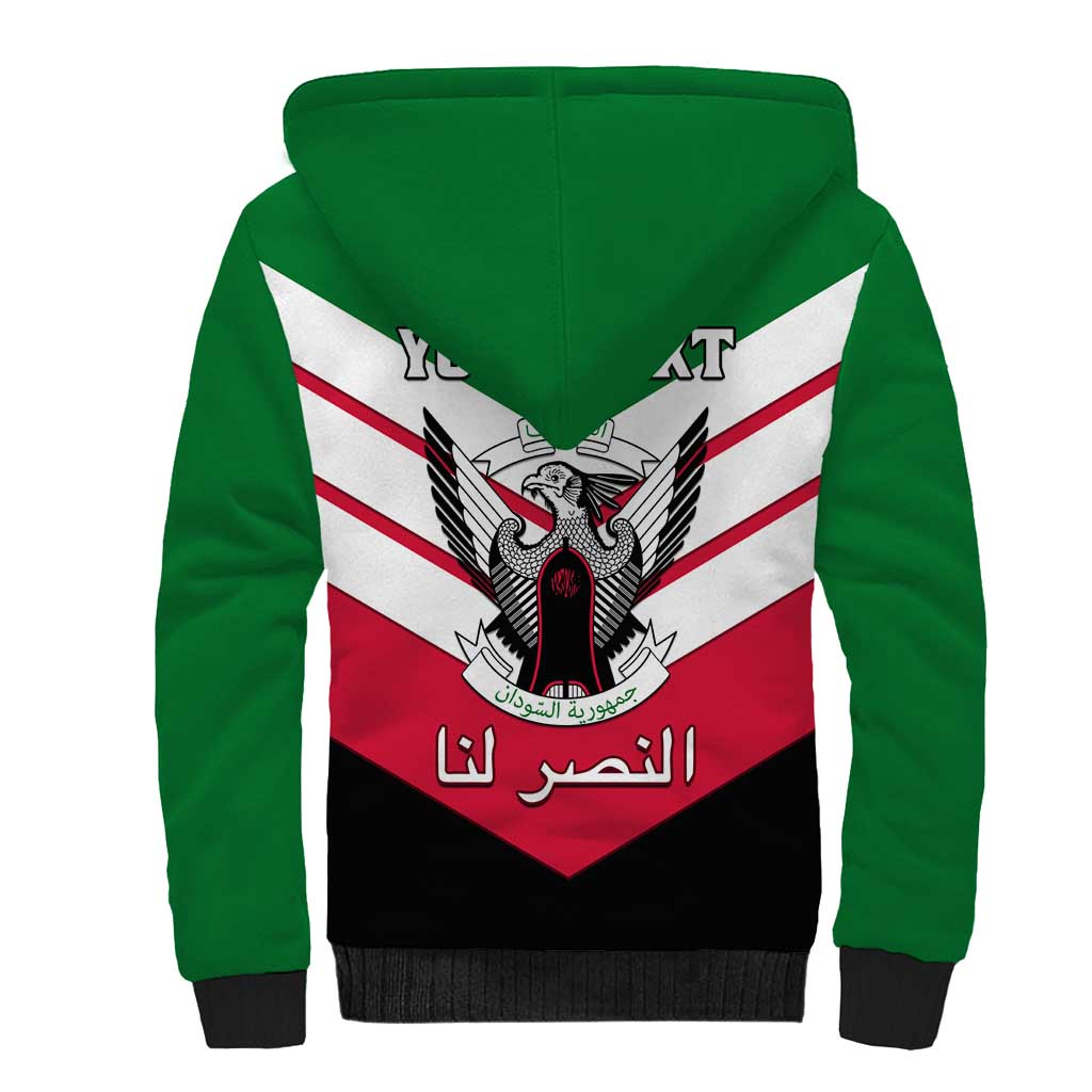 Sudan Independence Day Sherpa Hoodie with Sudanese Secretary Bird