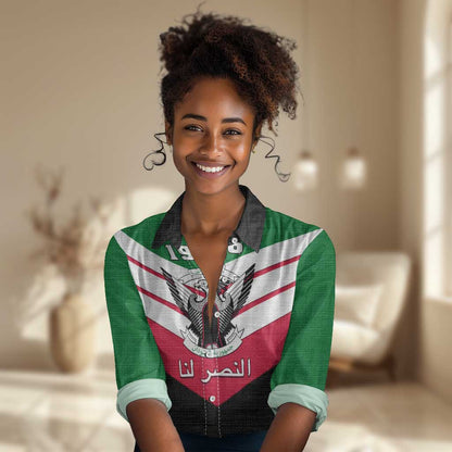 Sudan Independence Day Women Casual Shirt with Sudanese Secretary Bird LT01