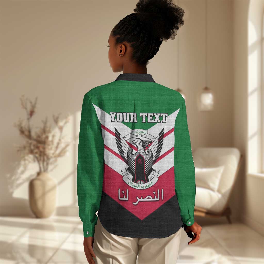 Sudan Independence Day Women Casual Shirt with Sudanese Secretary Bird LT01