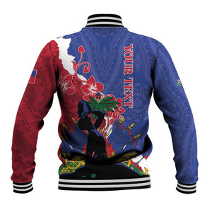 Personalised Afro Haiti Le Marron Inconnu Baseball Jacket Dashiki Mix Polynesian Pattern