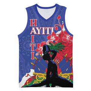 Personalised Afro Haiti Le Marron Inconnu Basketball Jersey Dashiki Mix Polynesian Pattern - African Pride