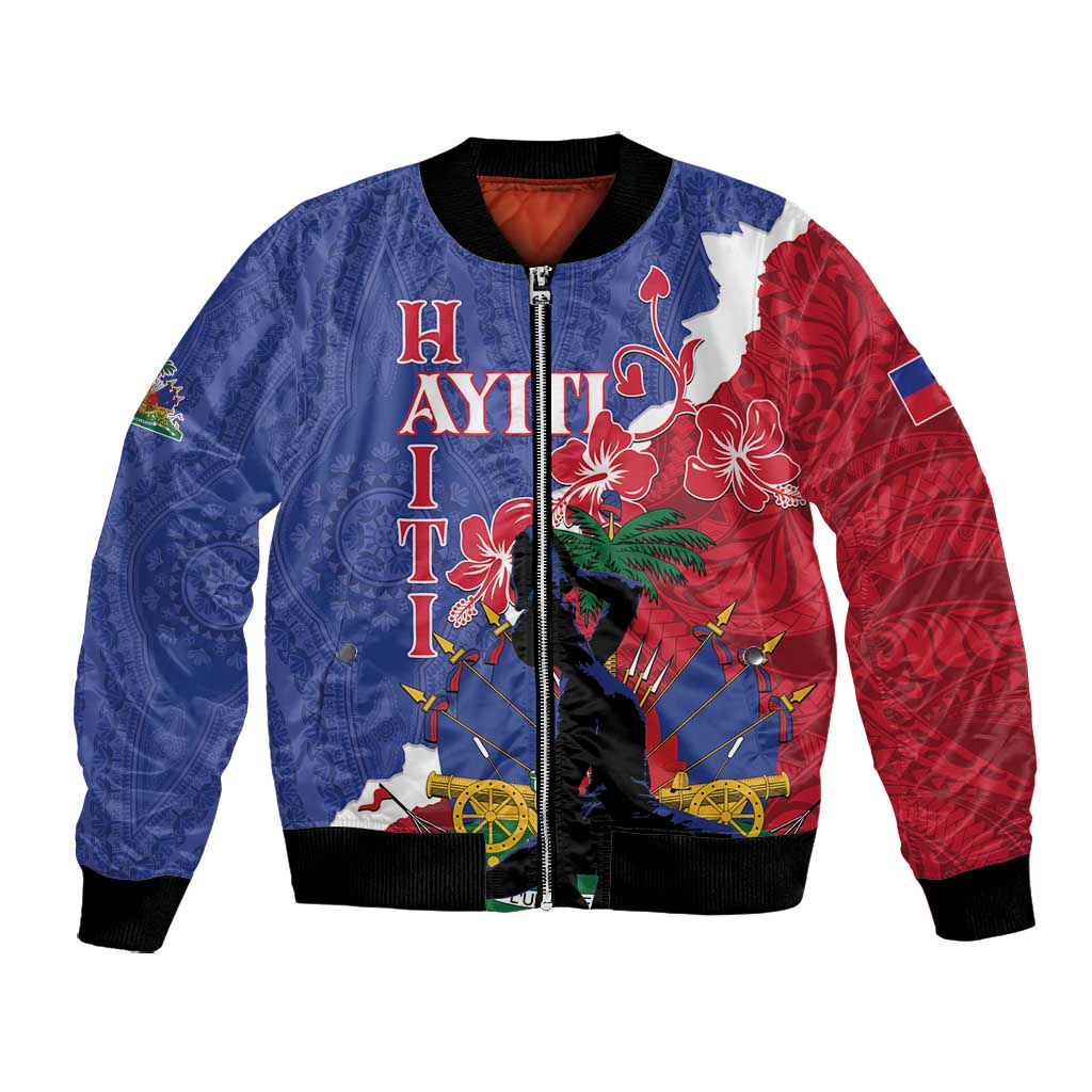 Personalised Afro Haiti Le Marron Inconnu Bomber Jacket Dashiki Mix ...