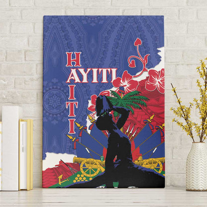 Personalised Afro Haiti Le Marron Inconnu Canvas Wall Art Dashiki Mix Polynesian Pattern