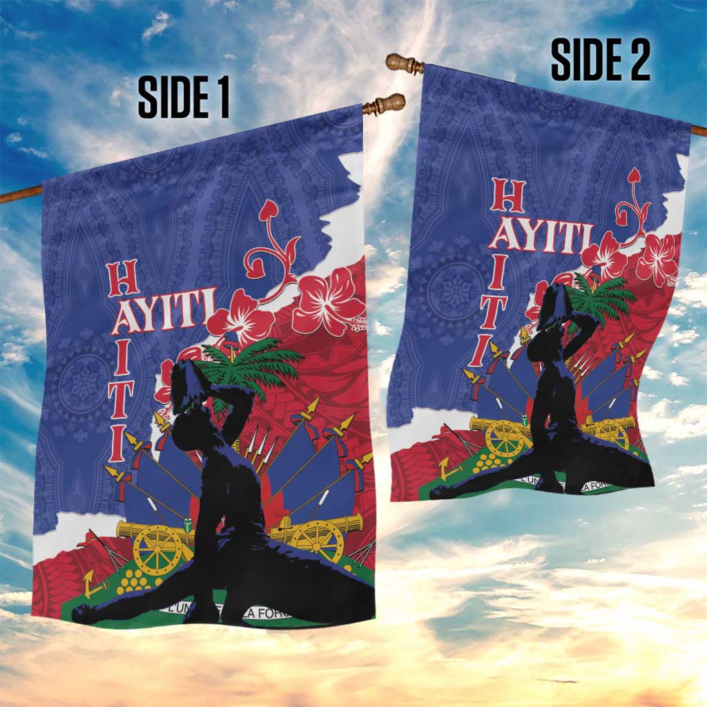 Personalised Afro Haiti Le Marron Inconnu Garden Flag Dashiki Mix Polynesian Pattern