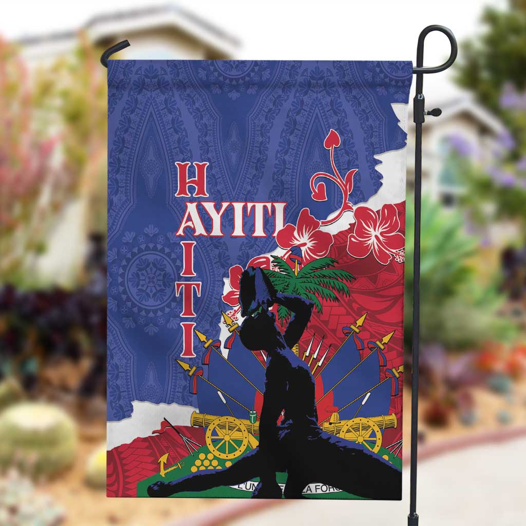 Personalised Afro Haiti Le Marron Inconnu Garden Flag Dashiki Mix Polynesian Pattern