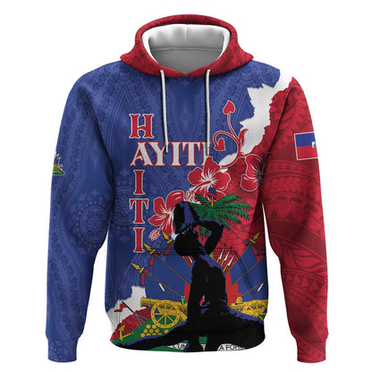 Personalised Afro Haiti Le Marron Inconnu Hoodie Dashiki Mix Polynesian Pattern