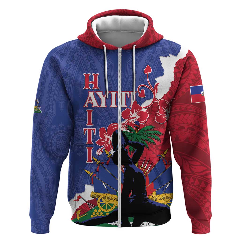 Personalised Afro Haiti Le Marron Inconnu Hoodie Dashiki Mix Polynesian Pattern