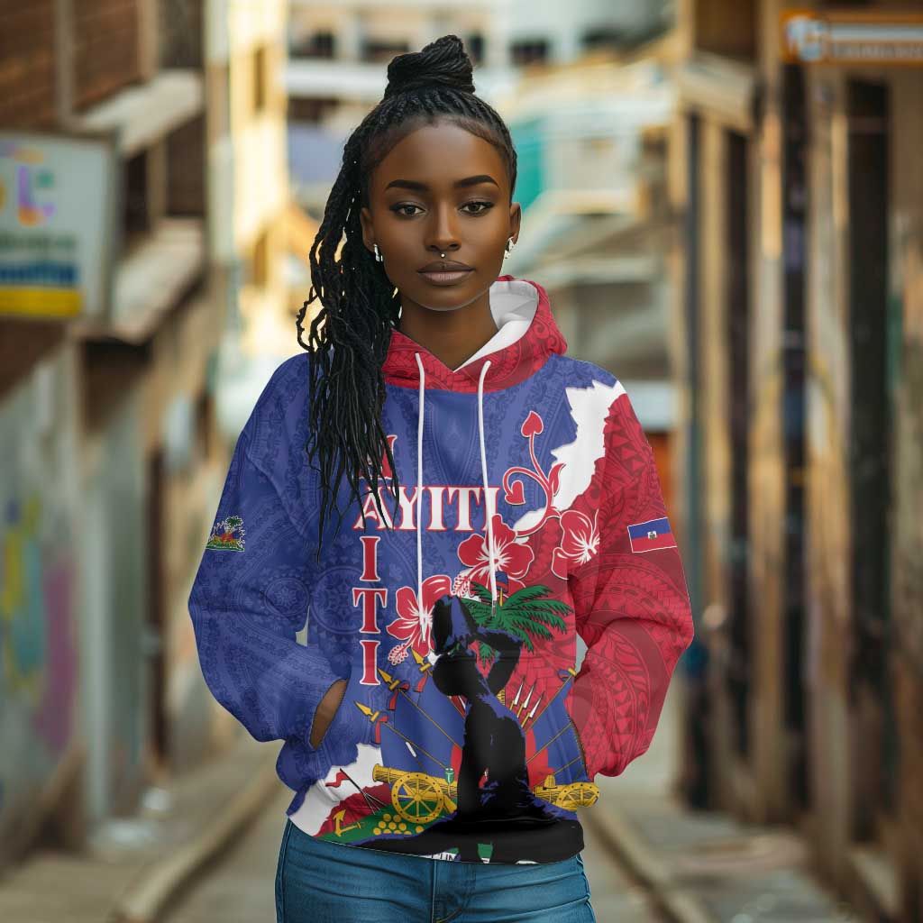 Personalised Afro Haiti Le Marron Inconnu Hoodie Dashiki Mix Polynesian Pattern