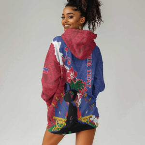 Personalised Afro Haiti Le Marron Inconnu Hoodie Dress Dashiki Mix Polynesian Pattern