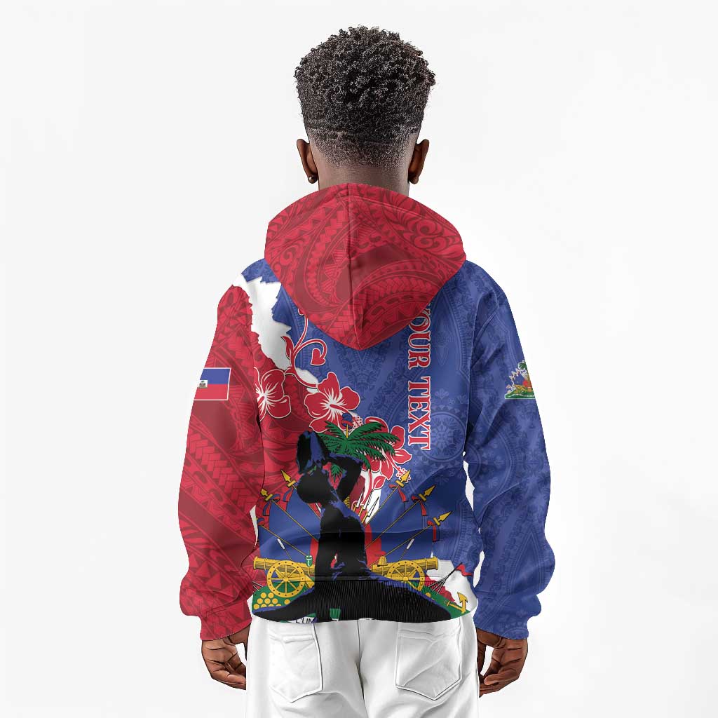 Personalised Afro Haiti Le Marron Inconnu Kid Hoodie Dashiki Mix Polynesian Pattern