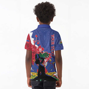 Personalised Afro Haiti Le Marron Inconnu Kid Polo Shirt Dashiki Mix Polynesian Pattern