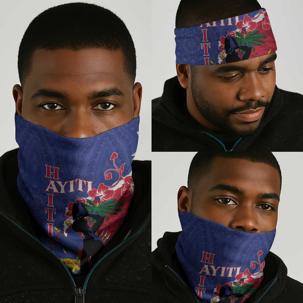 Afro Haiti Le Marron Inconnu Neck Gaiter Dashiki Mix Polynesian Pattern LT01