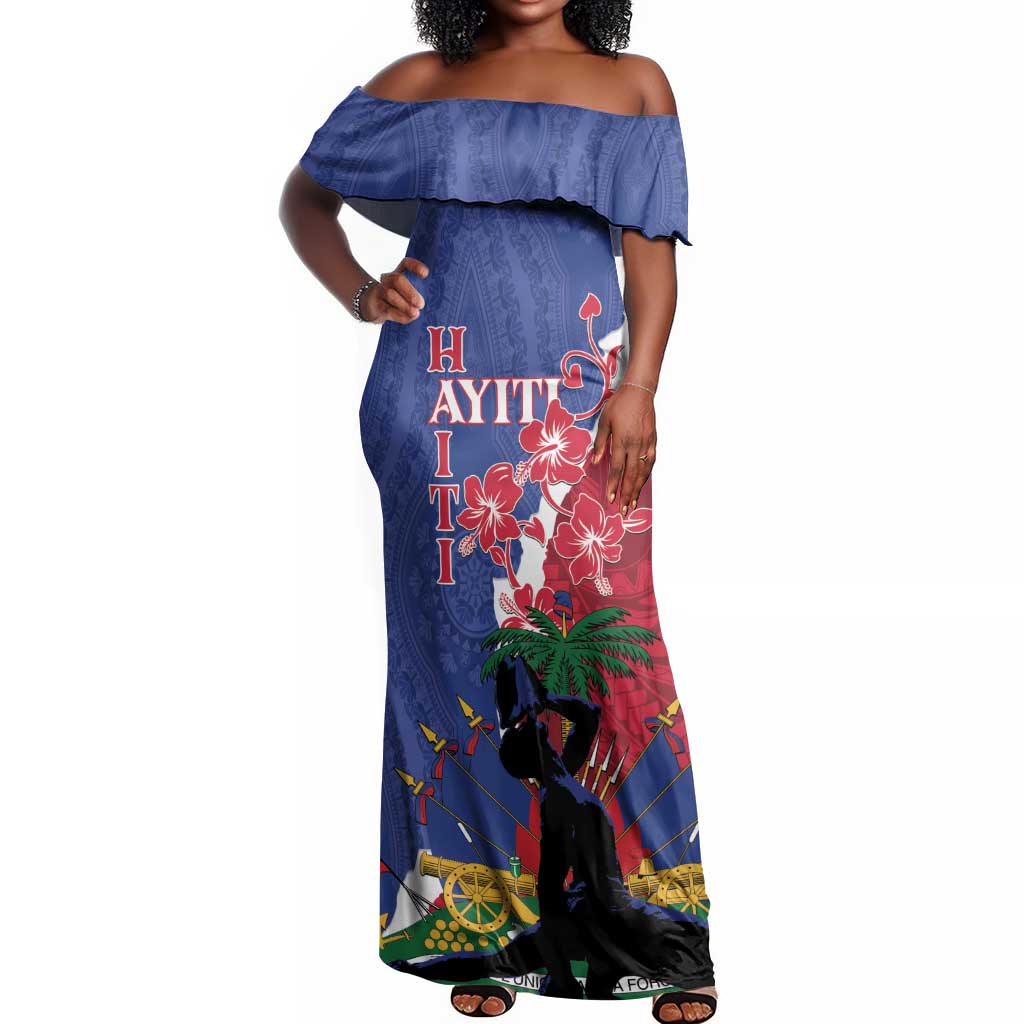 Personalised Afro Haiti Le Marron Inconnu Off Shoulder Maxi Dress ...