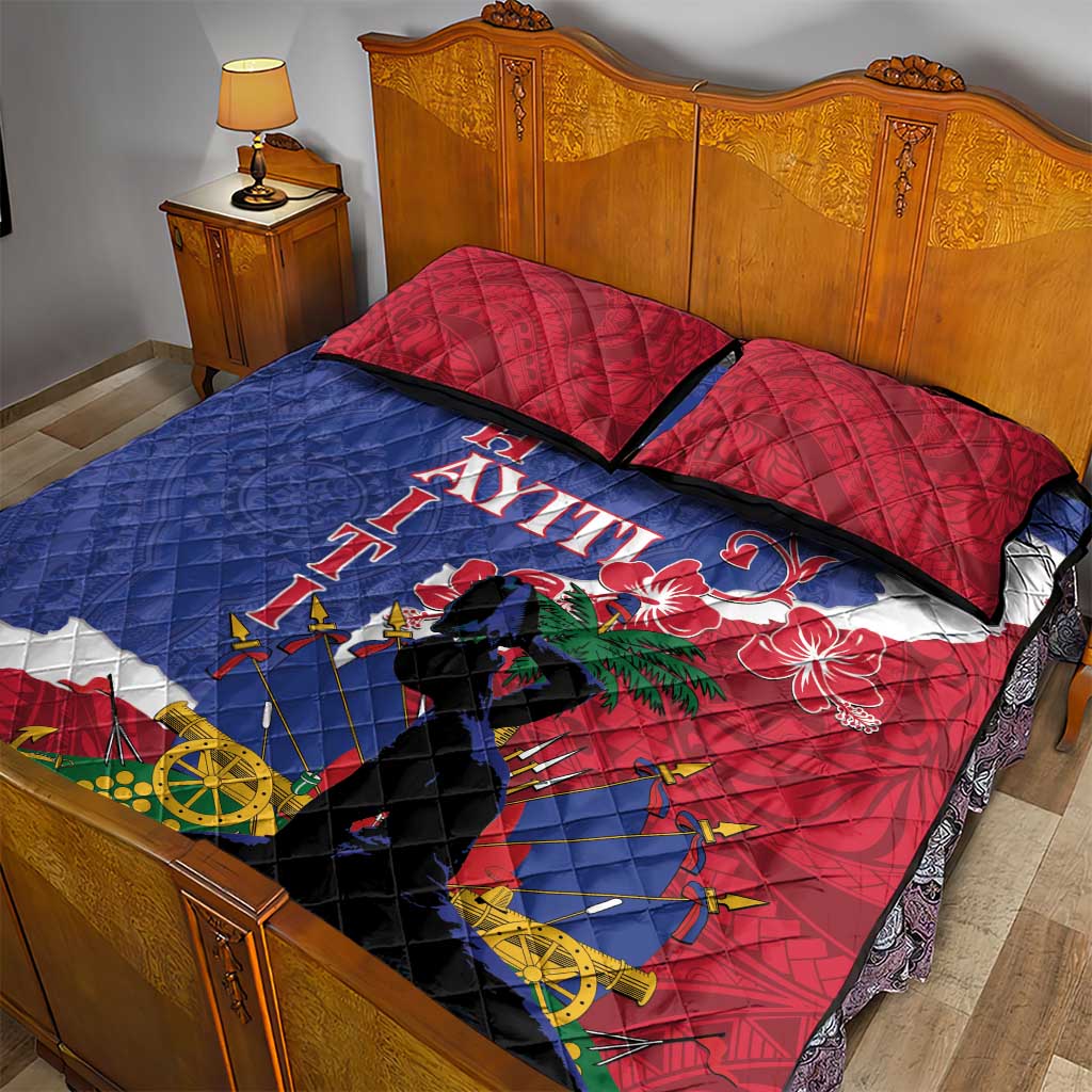 Personalised Afro Haiti Le Marron Inconnu Quilt Bed Set Dashiki Mix Polynesian Pattern
