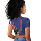 Personalised Afro Haiti Le Marron Inconnu Raglan Cropped T shirt Dashiki Mix Polynesian Pattern