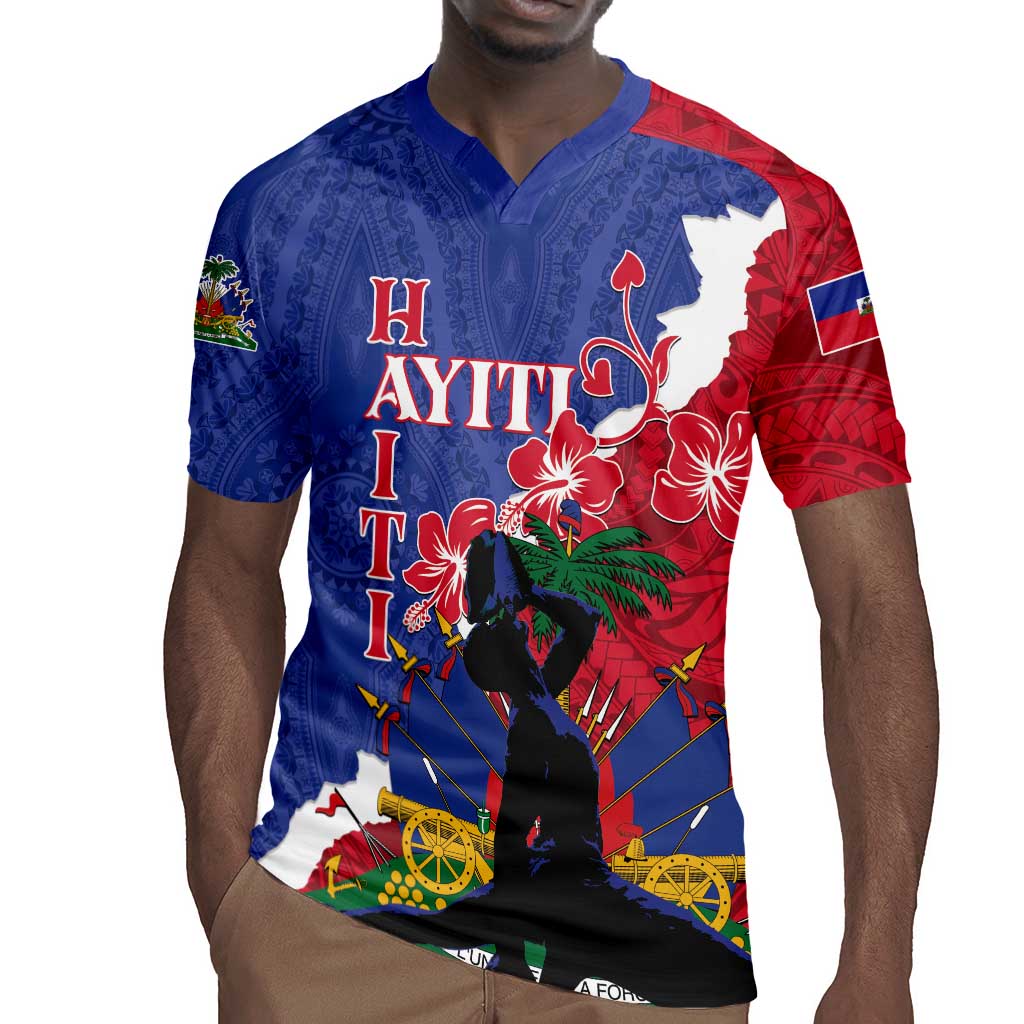 Personalised Afro Haiti Le Marron Inconnu Rugby Jersey Dashiki Mix Polynesian Pattern