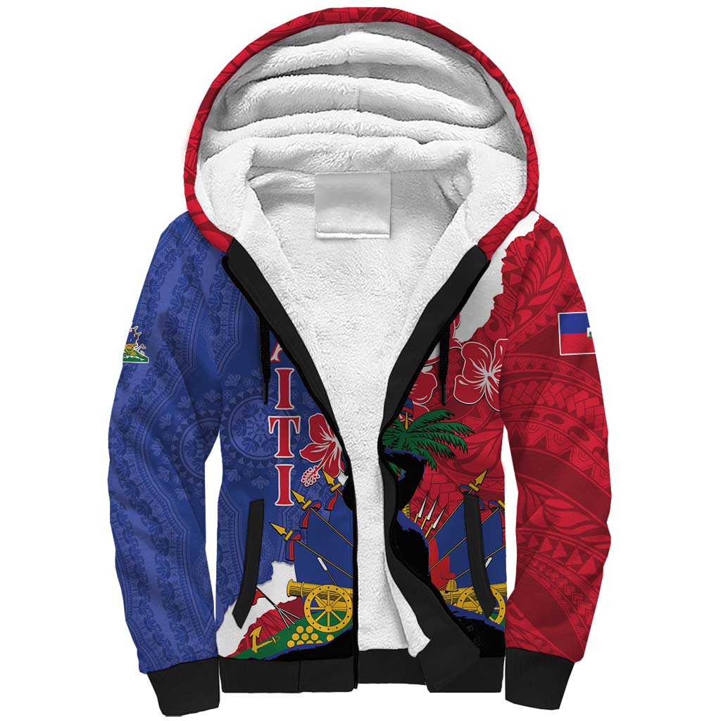 Personalised Afro Haiti Le Marron Inconnu Sherpa Hoodie Dashiki Mix ...