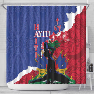 Personalised Afro Haiti Le Marron Inconnu Shower Curtain Dashiki Mix Polynesian Pattern