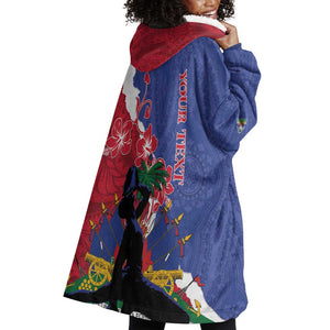 Personalised Afro Haiti Le Marron Inconnu Wearable Blanket Hoodie Dashiki Mix Polynesian Pattern