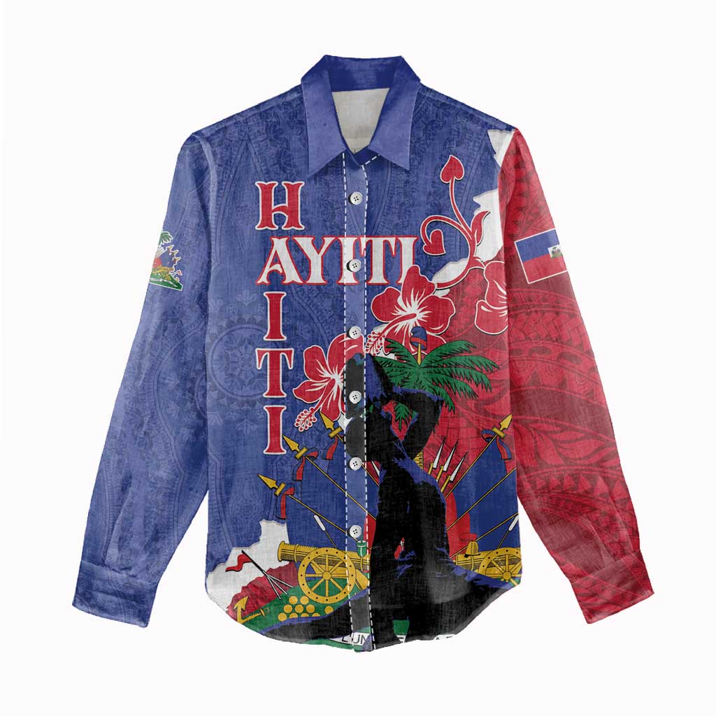 Personalised Afro Haiti Le Marron Inconnu Women Casual Shirt Dashiki Mix Polynesian Pattern LT01