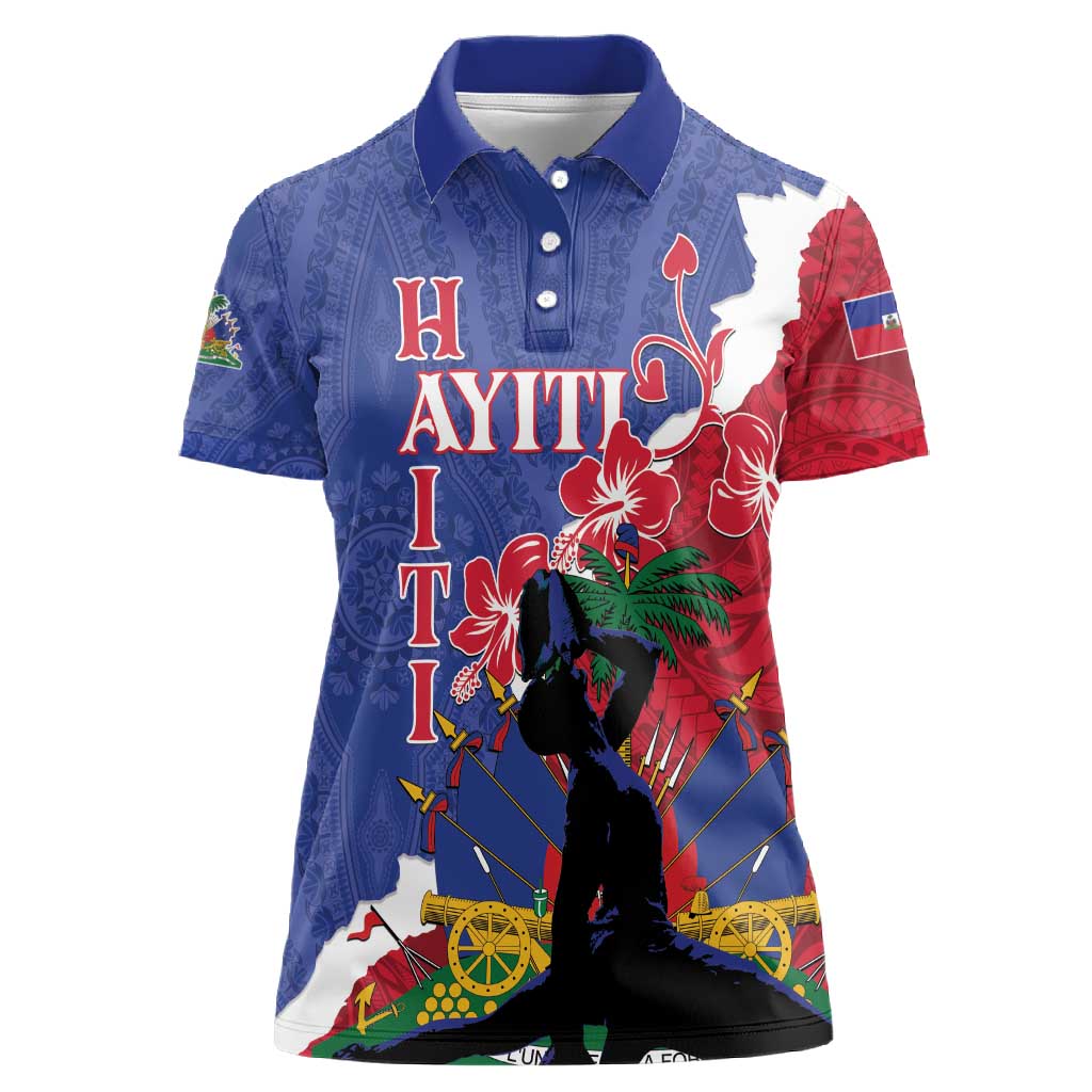 Personalised Afro Haiti Le Marron Inconnu Women Polo Shirt Dashiki Mix ...