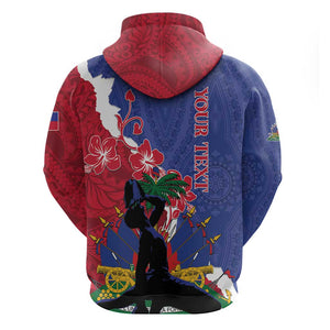 Personalised Afro Haiti Le Marron Inconnu Zip Hoodie Dashiki Mix Polynesian Pattern