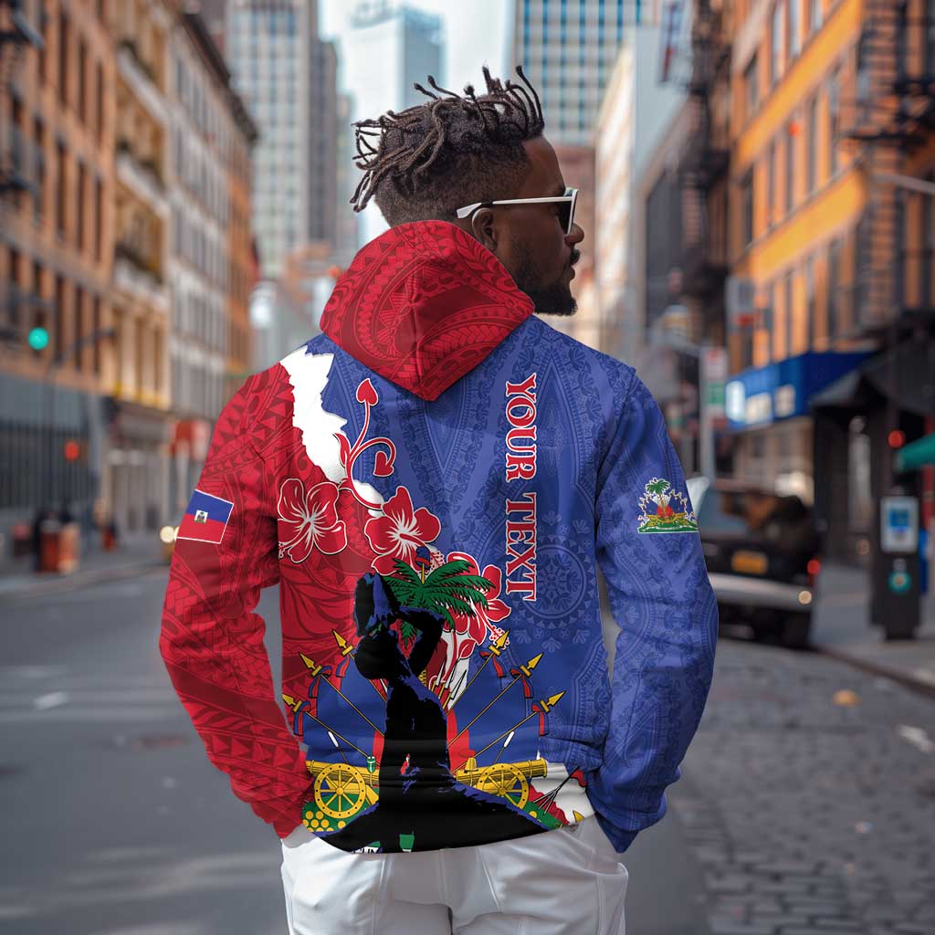 Personalised Afro Haiti Le Marron Inconnu Zip Hoodie Dashiki Mix Polynesian Pattern