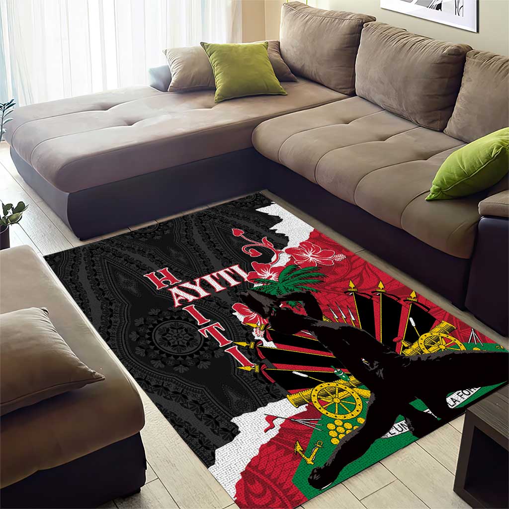 Personalised Afro Ayiti Neg Marron Area Rug Dashiki Mix Polynesian Pattern