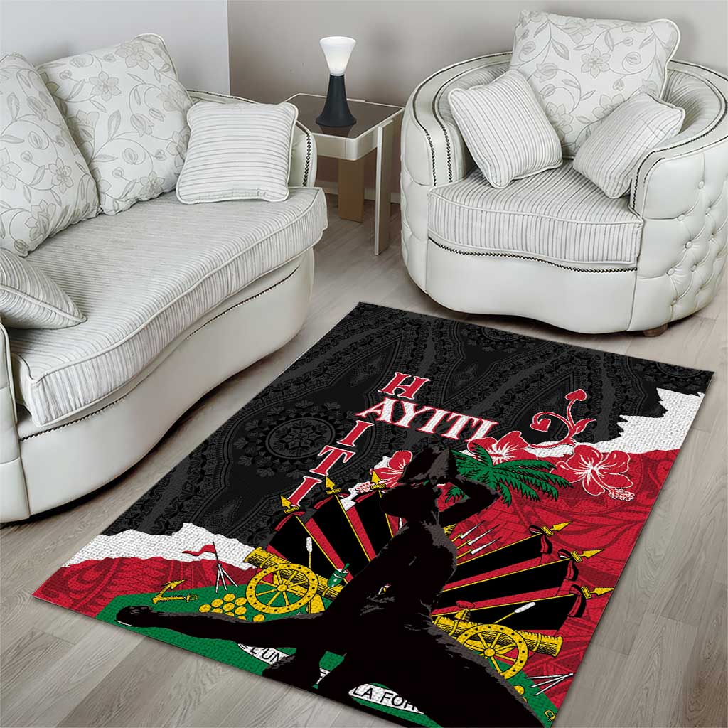 Personalised Afro Ayiti Neg Marron Area Rug Dashiki Mix Polynesian Pattern