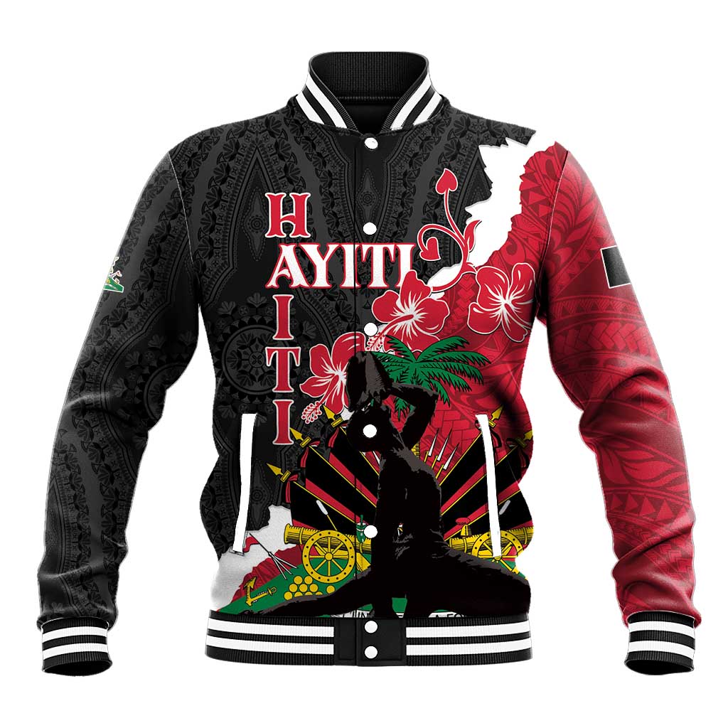 Personalised Afro Ayiti Neg Marron Baseball Jacket Dashiki Mix Polynesian Pattern