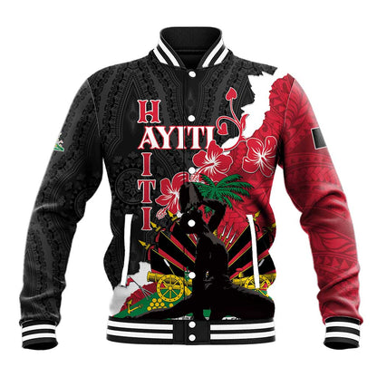 Personalised Afro Ayiti Neg Marron Baseball Jacket Dashiki Mix Polynesian Pattern