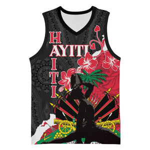 Personalised Afro Ayiti Neg Marron Basketball Jersey Dashiki Mix Polynesian Pattern - African Pride
