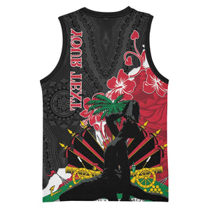 Personalised Afro Ayiti Neg Marron Basketball Jersey Dashiki Mix Polynesian Pattern - African Pride