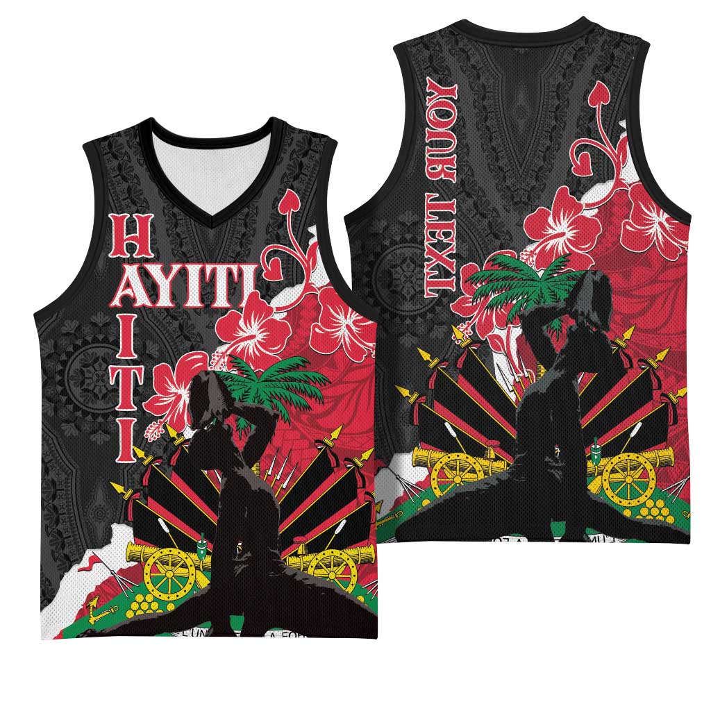 Personalised Afro Ayiti Neg Marron Basketball Jersey Dashiki Mix Polynesian Pattern - African Pride