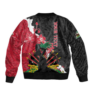 Personalised Afro Ayiti Neg Marron Bomber Jacket Dashiki Mix Polynesian Pattern