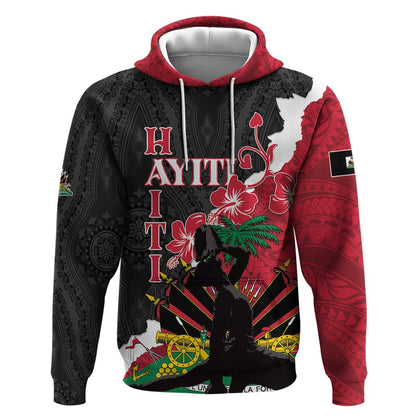 Personalised Afro Ayiti Neg Marron Hoodie Dashiki Mix Polynesian Pattern