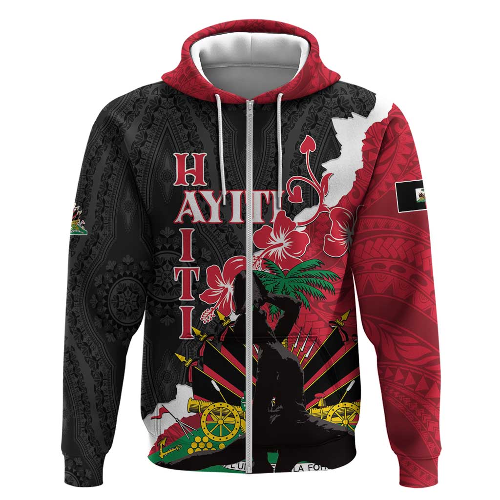 Personalised Afro Ayiti Neg Marron Hoodie Dashiki Mix Polynesian Pattern