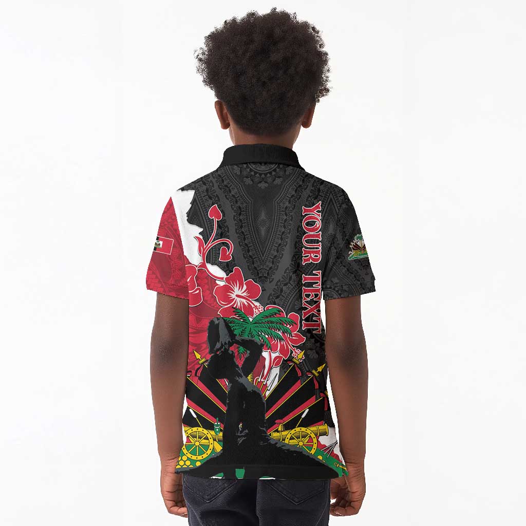 Personalised Afro Ayiti Neg Marron Kid Polo Shirt Dashiki Mix Polynesian Pattern