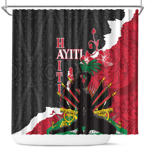 Personalised Afro Ayiti Neg Marron Shower Curtain Dashiki Mix Polynesian Pattern
