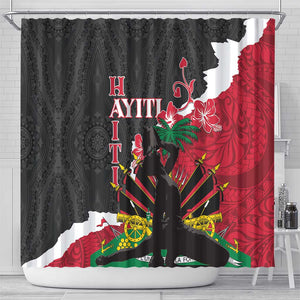 Personalised Afro Ayiti Neg Marron Shower Curtain Dashiki Mix Polynesian Pattern