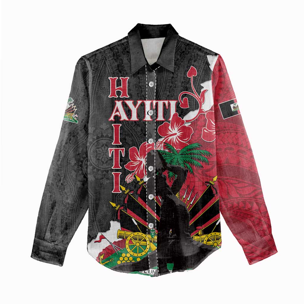 Personalised Afro Ayiti Neg Marron Women Casual Shirt Dashiki Mix Polynesian Pattern LT01