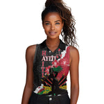 Personalised Afro Ayiti Neg Marron Women Sleeveless Polo Shirt Dashiki Mix Polynesian Pattern