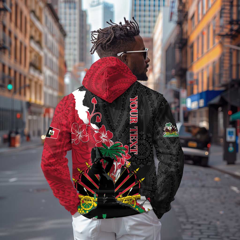 Personalised Afro Ayiti Neg Marron Zip Hoodie Dashiki Mix Polynesian Pattern