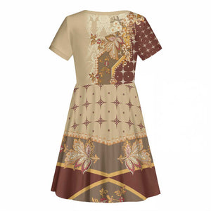 Mughal Empire Motif Unique Kid Short Sleeve Dress