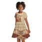 Mughal Empire Motif Unique Kid Short Sleeve Dress