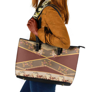 Mughal Empire Motif Unique Leather Tote Bag