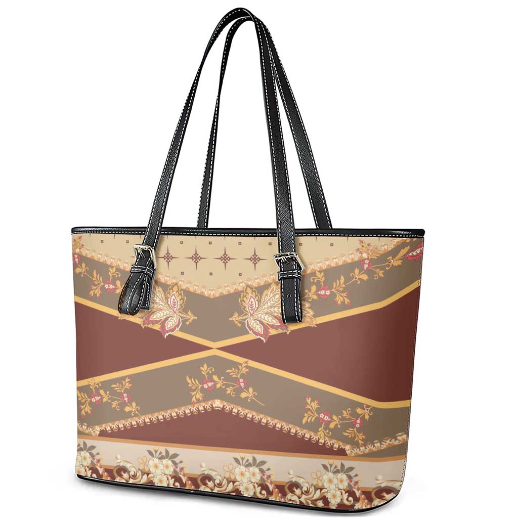 Mughal Empire Motif Unique Leather Tote Bag